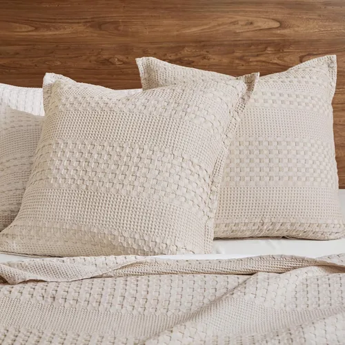 Vista 61 de PHF - Fundas de almohada 100% algodón con tejido gofre europeo, 26 x 26 pulgadas, 2 unidades para decoración elegante del hogar, para cama, sin