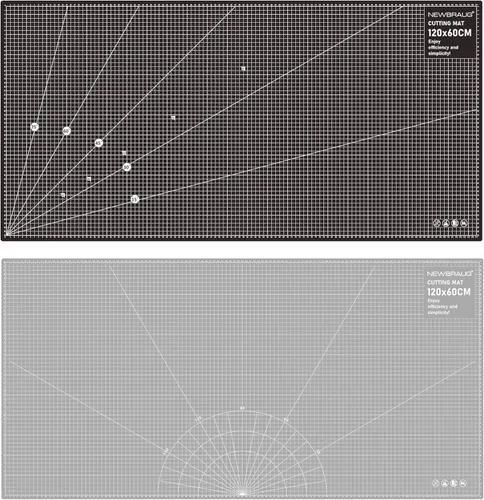 Vista 2 de NEWBRAUG Tapete grande de 5 capas de doble cara de corte autorreparable de 24 x 48 pulgadas, tabla de cortar grande para corte giratorio, acolchado