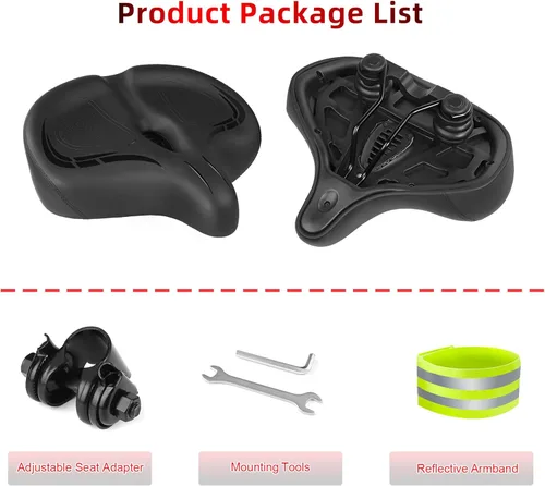 Vista 6 de Asiento de bicicleta de gran tamaño para bicicleta Peloton y bicicleta +, repuesto de sillín de bicicleta ancho compatible con bicicletas