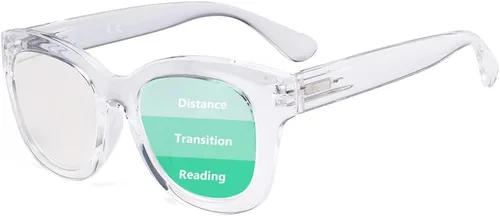 Vista 7 de Eyekepper Lentes de lectura progresivos de gran tamaño para mujer, protección UV, multienfoque, lentes de lectura trifocales Noline - Marco negro