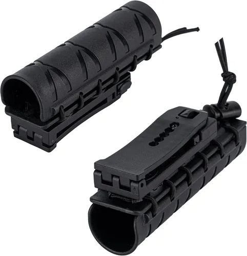 Vista 6 de Soporte de bastón con cinturón giratorio de 360 grados/clip de chaleco MOLLE de 16"-21"-26" Funda de bastón telescópica/expandible para linterna