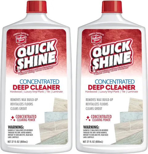 Vista 5 de Quick Shine Brillo de piso de madera dura de 64 onzas, 2 unidades Limpiador y pulido a base de plantas con carnauba Simplemente rocía y extiende