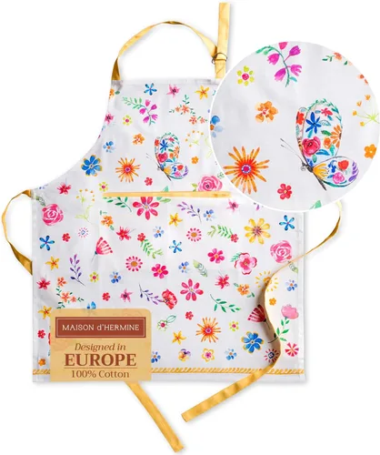 Vista 11 de Maison d' Hermine Delantal 100% de algodón para mujeres con bolsillo de cocina delantal de chef para hombres, decoración de Pascua