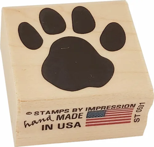 Vista 4 de Stamps by Impression Sello de goma con estampado de pata de león y tigre de gato, 1" x 1.25", #ST0200