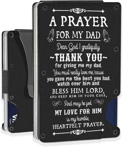 MIKENCO Cartera personalizada para papá, regalos de hijo, regalos de oración de hija, cartera personalizada para hombres, Negro -, Regalo Dad 4
