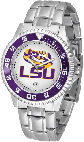 Vista 26 de SunTime Reloj de cuarzo de 1.575 in para hombre, correa de acero inoxidable de 0.787 in, esfera Gameday