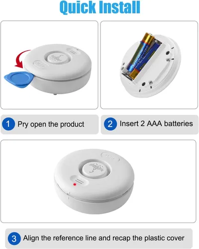 Vista 6 de Paquete de 5 detectores de alarma de fugas de agua, sensor de agua de alerta de 120 dB, impermeable IP66, alerta sensible de fugas y goteo, fácil