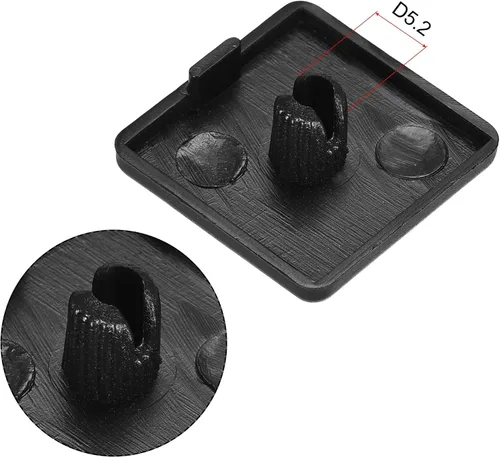 Vista 3 de uxcell Tapa de extrusión de aluminio cuadrada de plástico estándar Negro 0.787x0.787 in 20pcs