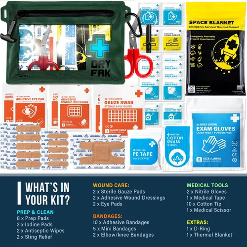 Vista 2 de EVERLIT Kit de primeros auxilios ultraligero e impermeable, botiquín de primeros auxilios para barco, kit médico marino para canotaje, kayak