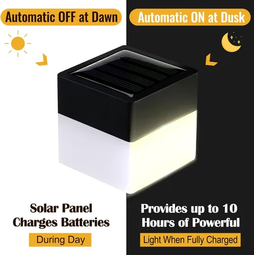 Vista 4 de Tujoe Paquete de 20 luces solares para postes de valla de 2 x 2 pulgadas, para jardín, calle, cenadores, pared de calle (amarillo cálido)