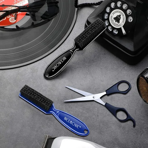 Vista 5 de NICEMOVIC 10 Piezas Cepillo de Limpieza para Cortapelos de Barbero, Suministros de Accesorios de Barbería, Juego a Granel de Mini Cepillo