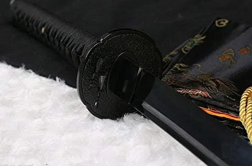 Vista 5 de Espada 41 & Mano Forjado Completo Negro 1060 Sharp Blade Real Japonés Samurai Katana Espada
