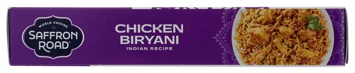 Vista 3 de Saffron Road Biryani de pollo congelado, alto en proteínas, sin aceite de semilla, pollos criados sin antibióticos, sin ingredientes artificiales