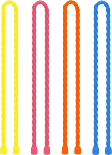 Vista 12 de 12 bridas de silicona reutilizables de 4, 6, 12 pulgadas, correas de sujeción de silicona reutilizables con núcleo de acero para agrupar