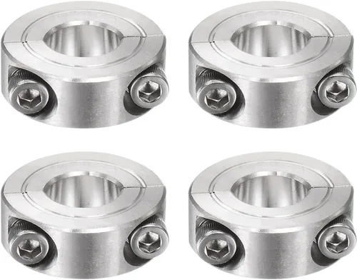 HARFINGTON 4 piezas de collar de eje para varilla de 1/2" 1-1/8" OD 13/32" ancho 304 acero inoxidable doble eje dividido collar de abrazadera con