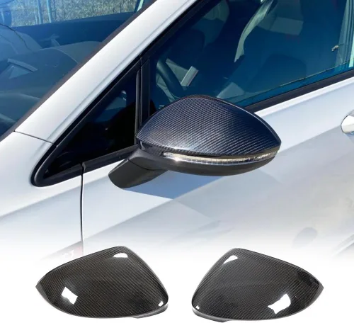 Golf 8 - Fundas de espejo lateral de fibra de carbono para Volkswagen Golf 8R/GTI/R-Line 2020UP estilo de repuesto para espejo retrovisor, 2 piezas