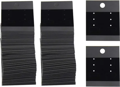 Awpeye 120 tarjetas de exhibición de aretes de terciopelo negro, soporte de tarjetas de plástico para accesorios de joyería, 1.65 x 2 pulgadas