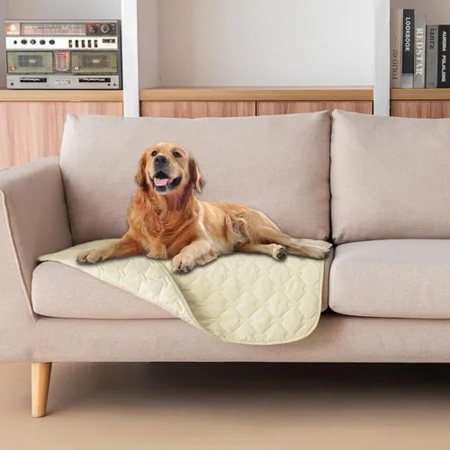 Vista 109 de gogobunny Funda de cama 100 % impermeable de doble cara para perro, manta para mascotas, sofá, protector de muebles para niños, perros y gatos, Azul