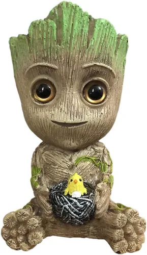 SLOCME Decoraciones de burbujas de aire Groot para acuario, bomba de oxígeno, manualidades de resina para decoración de peceras de acuario, con