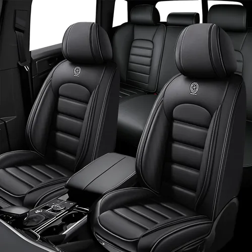 Vista 13 de 5 fundas de asiento para Nissan Frontier 2005-2023, de cuero, impermeables, antideslizantes, cómodas fundas de asiento de automóvil con bolsa