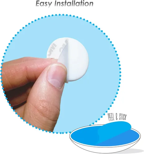 Vista 7 de Tope de puerta de pared 3M para pomo de puerta parachoques y protector de pared. Tope de puerta autoadhesivo con amortiguación de sonido (blanco, 2)