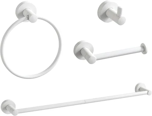 Vista 14 de BGL Juego de Accesorios de Baño Dorado Cepillado, Juego de Toallero de 4 Piezas