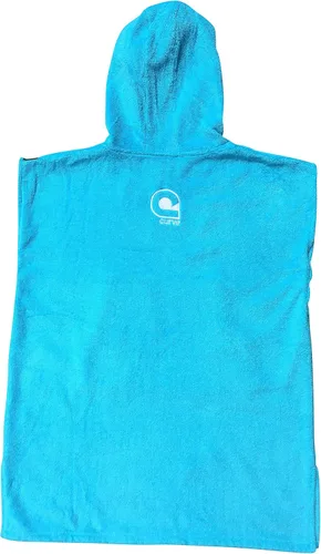Vista 3 de Bata de natación para niños, poncho de playa de surf en toalla con capucha 100% algodón con mangas ajustables (aguamarina, adolescente)