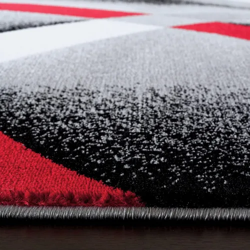 Vista 7 de 2305 Alfombra abstracta moderna roja, negra, y beige, Polipropileno, Gris