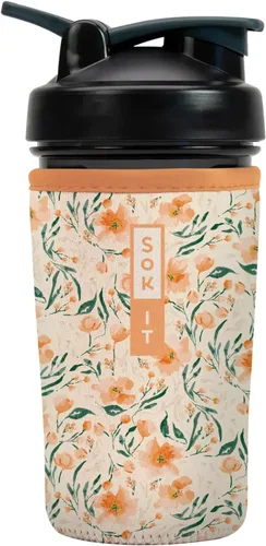 Vista 9 de Funda aislante de neopreno para botella mezcladora de proteínas Sok It BotlSok (Jardín inglés de picnic, se ajusta a botella mezcladora de 28 oz)