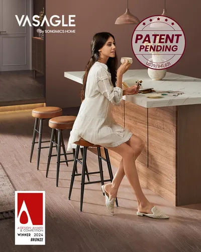 Vista 4 de VASAGLE EKHO Collection - Juego de 2 taburetes de bar, taburetes de bar de altura de mostrador, taburetes de encimera de cocina, taburetes