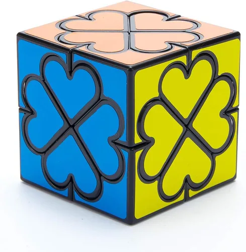 Willking Honey Copter Speed Cube 4 hojas trébol en forma de corazón Cubo mágico negro