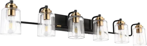 Vista 32 de SOLFART Lámpara de baño de níquel cepillado, accesorios de iluminación sobre espejo, 2 luces, luz de tocador de baño, lámpara de pared de níquel