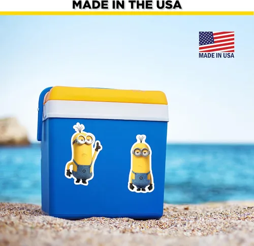 Vista 7 de Calcomanías de Minions de Despicable Me - Juego de 3 Pegatinas de Kevin para Coche, Botella de Agua, Casco de Bicicleta, Laptop, Monopatín