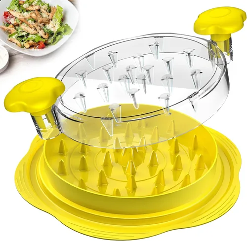 Vista 9 de SURETIVIAN Desmenuzadora de Pollo Desmenuzadora Grande de Pechuga de Pollo Herramienta Giratoria con Cepillo y Tenedor, Máquina Desmenuzadora