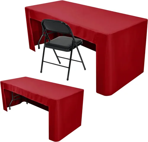 Vista 15 de Nasitos Paquete de 2 Manteles Ajustados para Mesas de 4 Pies - Cubierta de Mesa Plegable Aqua con Respaldo Abierto, Lavable y Resistente a