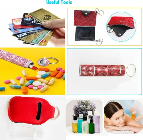 Vista 5 de Personal Safety Keychain Set for Women, Self Defense Kit with 130DB Alarm, Wristlet, Emergency Tools