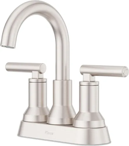 Vista 21 de Pfister Capistrano LF048CSOBG - Grifo para lavabo de baño, centro de 4 pulgadas, 2 asas, 3 agujeros, certificado NSF, acabado dorado cepillado