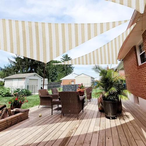 Vista 14 de Patio Paradise Vela de Sombra Triangular de 2' x 2' x 2' Toldo Parasol Tela de Sombra Bloqueo de Luz Solar Cubierta de Pérgola Patio HDPE Toldo