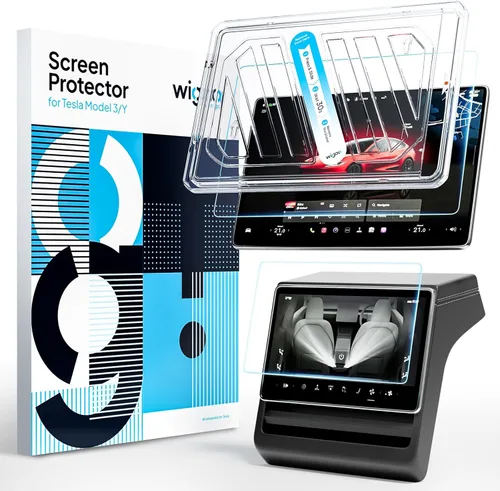 Vista 9 de Wigoo Tesla Model Y & Model 3 Protector de Pantalla Mate [No Más Reflejos y Huellas Dactilares] Model Y(2020~2025)/Model 3(2017~2023) Accesorios
