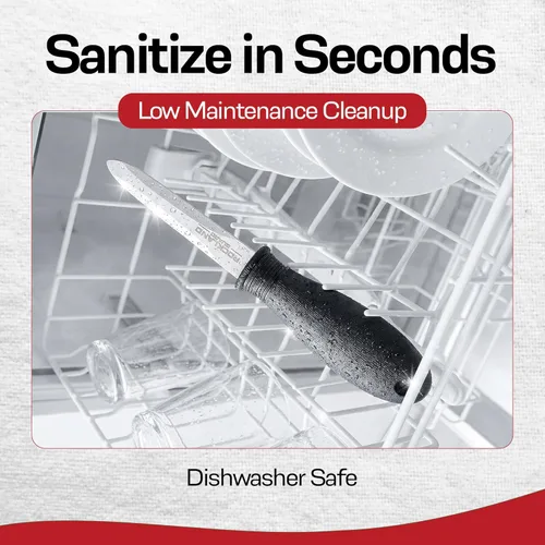 Vista 6 de Cuchillos Rockland Guard para abrir ostras - Cuchillo para abrir ostras para abrir almejas, vieiras, mariscos - Hoja de acero inoxidable, mango