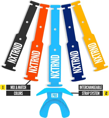 Vista 143 de Nxtrnd One Protector Bucal de Fútbol Americano, Correa Incluida, Se Adapta a Adultos y Jóvenes (Negro)