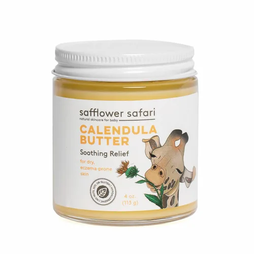 Mantequilla de caléndula para bebé | Alivio calmante para eczema, piel sensible, piel seca y sarpullido del pañal | Hipoalergénico | Totalmente
