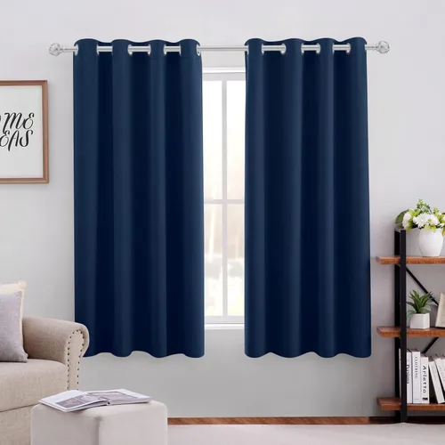 Vista 30 de HOMEIDEAS – Cortinas opacas de 52 x 84 pulgadas de largo, 2 paneles de cortinas para oscurecer la habitación, térmicas, insonorizadas, con ojales