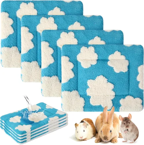 Vista 19 de Haull 4 piezas de ropa de cama impermeable de conejillo de indias, cama de conejillo de indias, forro suave para jaula de conejo, perro, tapete