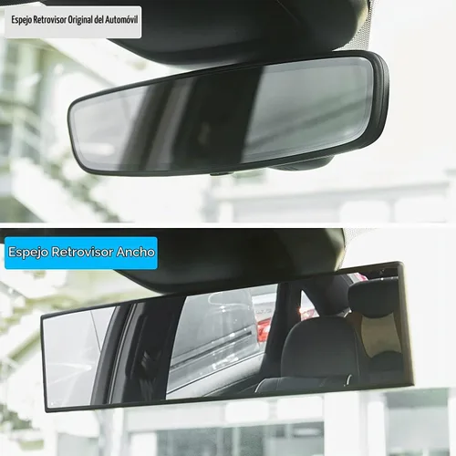 Vista 3 de JOYTUTUS Espejo retrovisor, universal de 11.81 pulgadas, panorámico, convexo, retrovisor interior con clip, espejo gran angular para reducir
