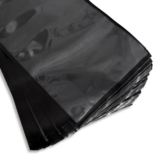 Vista 2 de Bolsas de diamante - Bolsas de sellado al vacío 5mil - 50 bolsas (Negro/Transparente, 11x16)