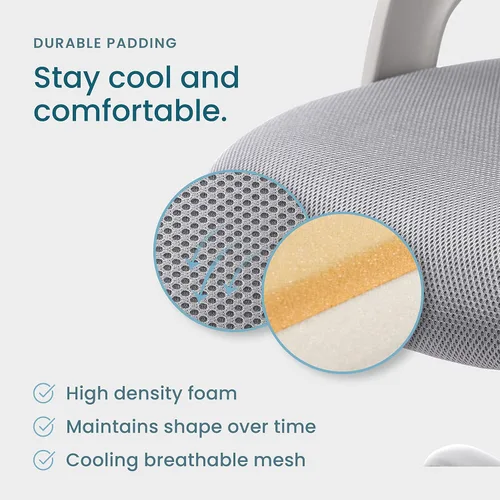 Vista 6 de Silla de oficina, sillas de escritorio de malla para computadora con ruedas, silla de oficina ergonómica, silla giratoria de altura ajustable