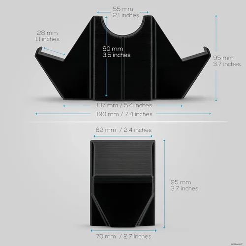 Vista 5 de BRAINWAVZ Dual Game Controller TV Remote Control Storage Desktop Holder Universal Design for Xbox ONE PS5 PS4 PC Gamepads Reduce Clutter UGDS-01