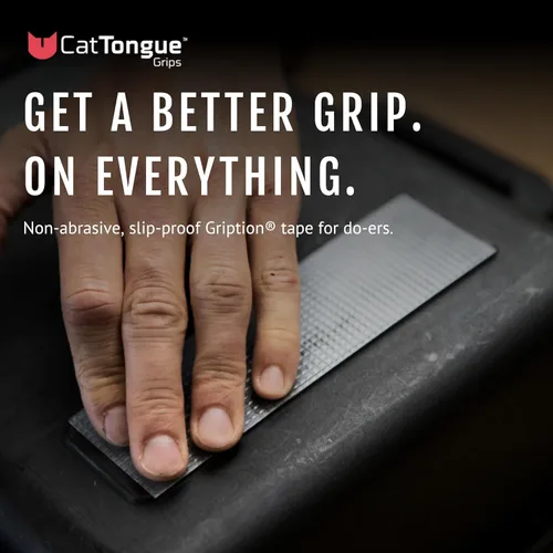 Vista 2 de CATTONGUE GRIPS Cinta de Agarre No Abrasiva - 1 pulgada de Grosor, Resistente, Impermeable, Cinta Antideslizante para Envolver Herramientas, Bates