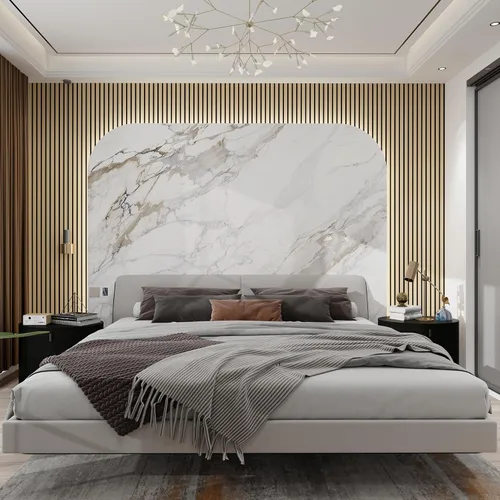 Vista 5 de Paneles de pared de chapa de madera acústica 3D para paneles de pared interior y techos, tablero de fieltro absorbente de sonido, paneles